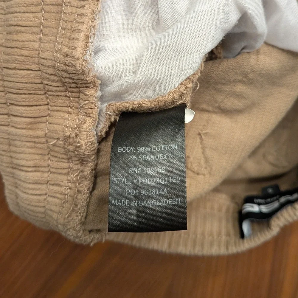 RSQ Corduroy Shorts Women Small Tan Excellent Drawstring Elastic Waist